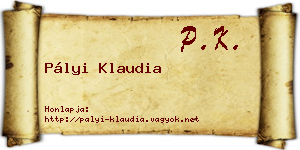 Pályi Klaudia névjegykártya