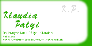 klaudia palyi business card